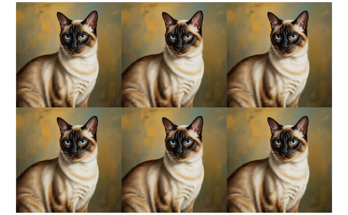 DecoCraft - Scenic Tiles Series - Oil Painting Pets - Siamese