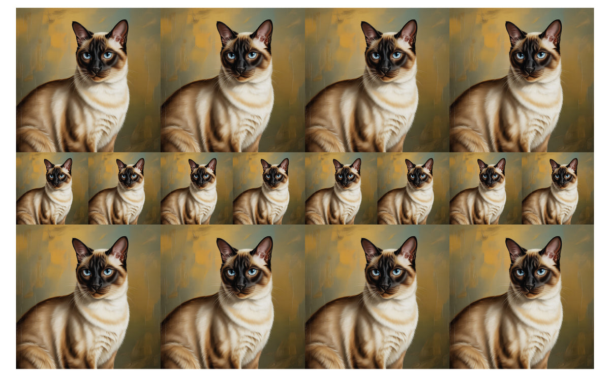 DecoCraft - Scenic Tiles Series - Oil Painting Pets - Siamese