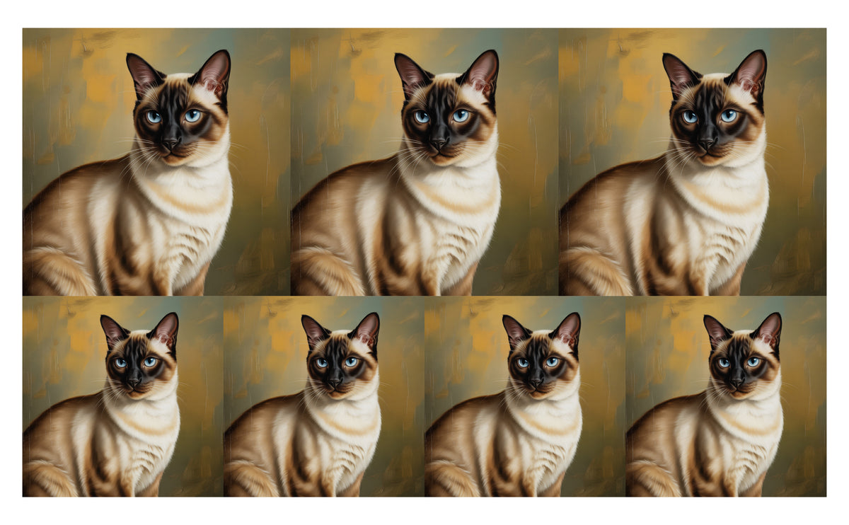 DecoCraft - Scenic Tiles Series - Oil Painting Pets - Siamese