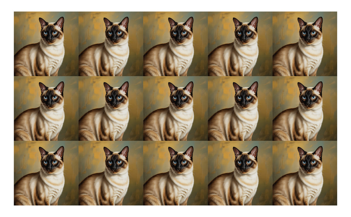 DecoCraft - Scenic Tiles Series - Oil Painting Pets - Siamese