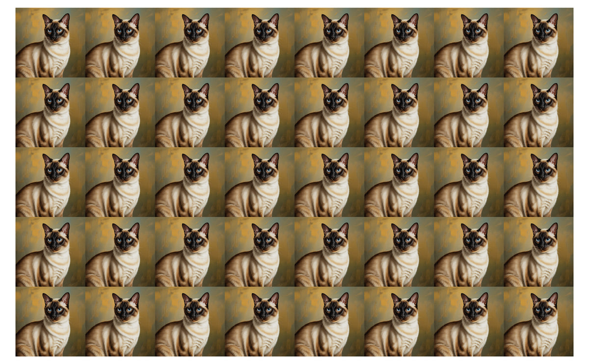 DecoCraft - Scenic Tiles Series - Oil Painting Pets - Siamese