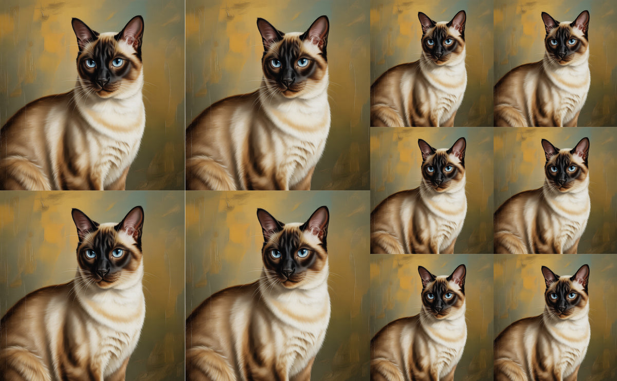 DecoCraft - Scenic Tiles Series - Oil Painting Pets - Siamese