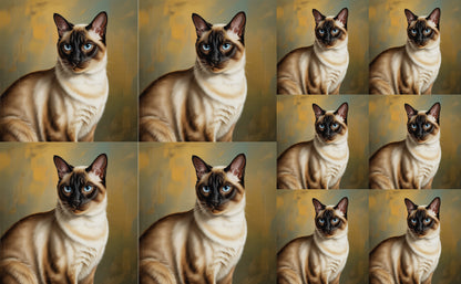 DecoCraft - Scenic Tiles Series - Oil Painting Pets - Siamese