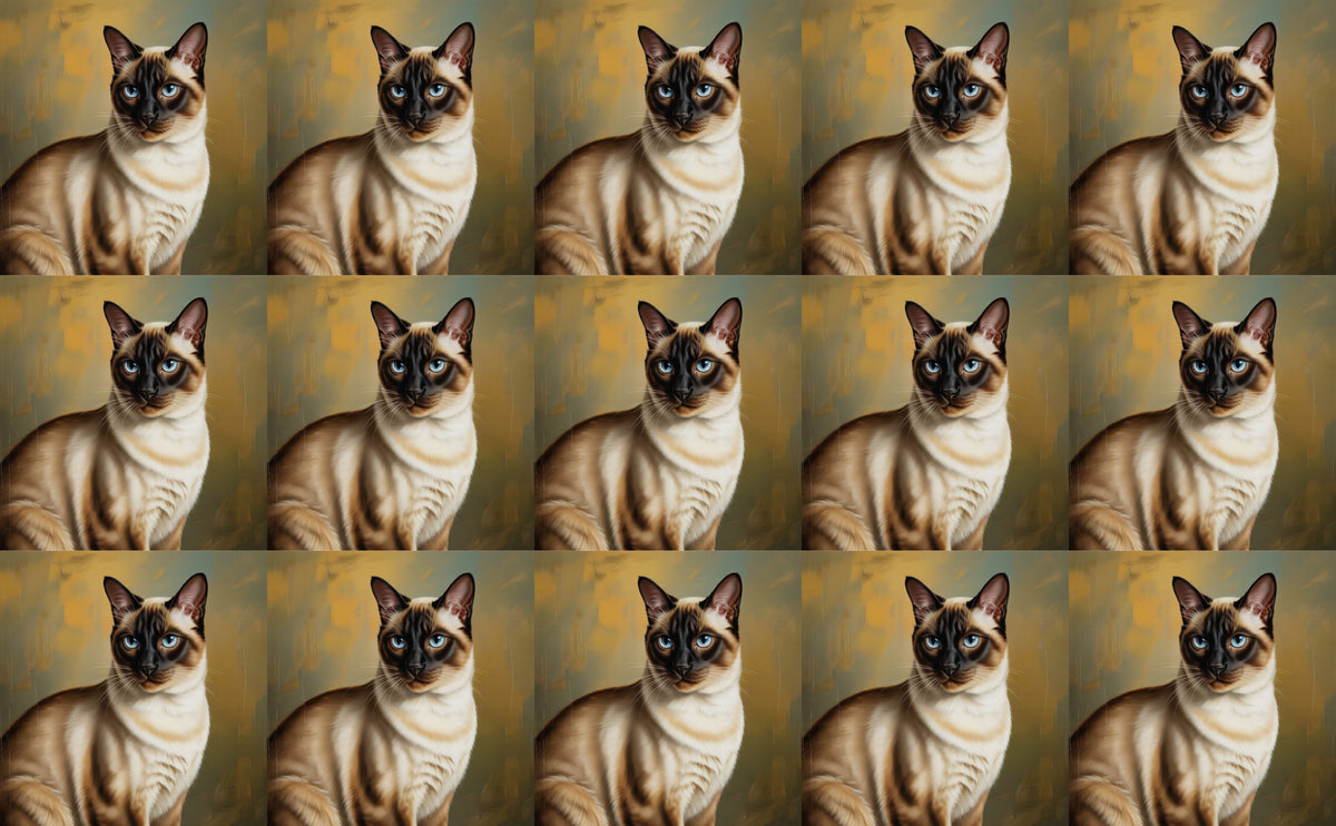 DecoCraft - Scenic Tiles Series - Oil Painting Pets - Siamese