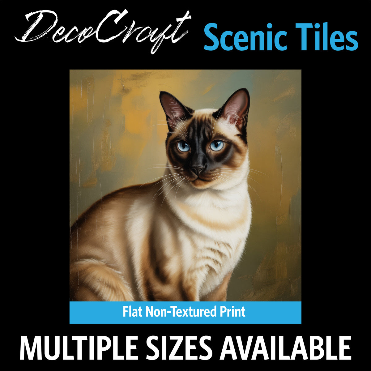 DecoCraft - Scenic Tiles Series - Oil Painting Pets - Siamese
