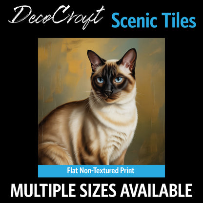 DecoCraft - Scenic Tiles Series - Oil Painting Pets - Siamese