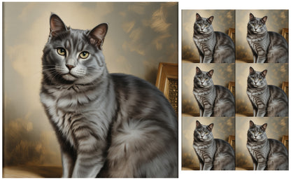 DecoCraft - Scenic Tiles Series - Oil Painting Pets - Smokey