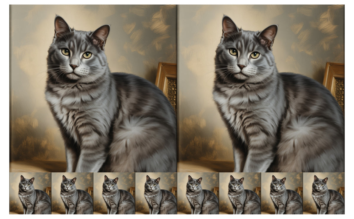 DecoCraft - Scenic Tiles Series - Oil Painting Pets - Smokey