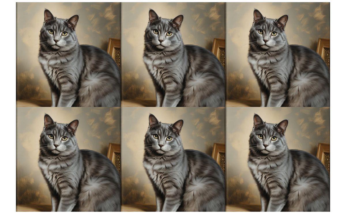 DecoCraft - Scenic Tiles Series - Oil Painting Pets - Smokey