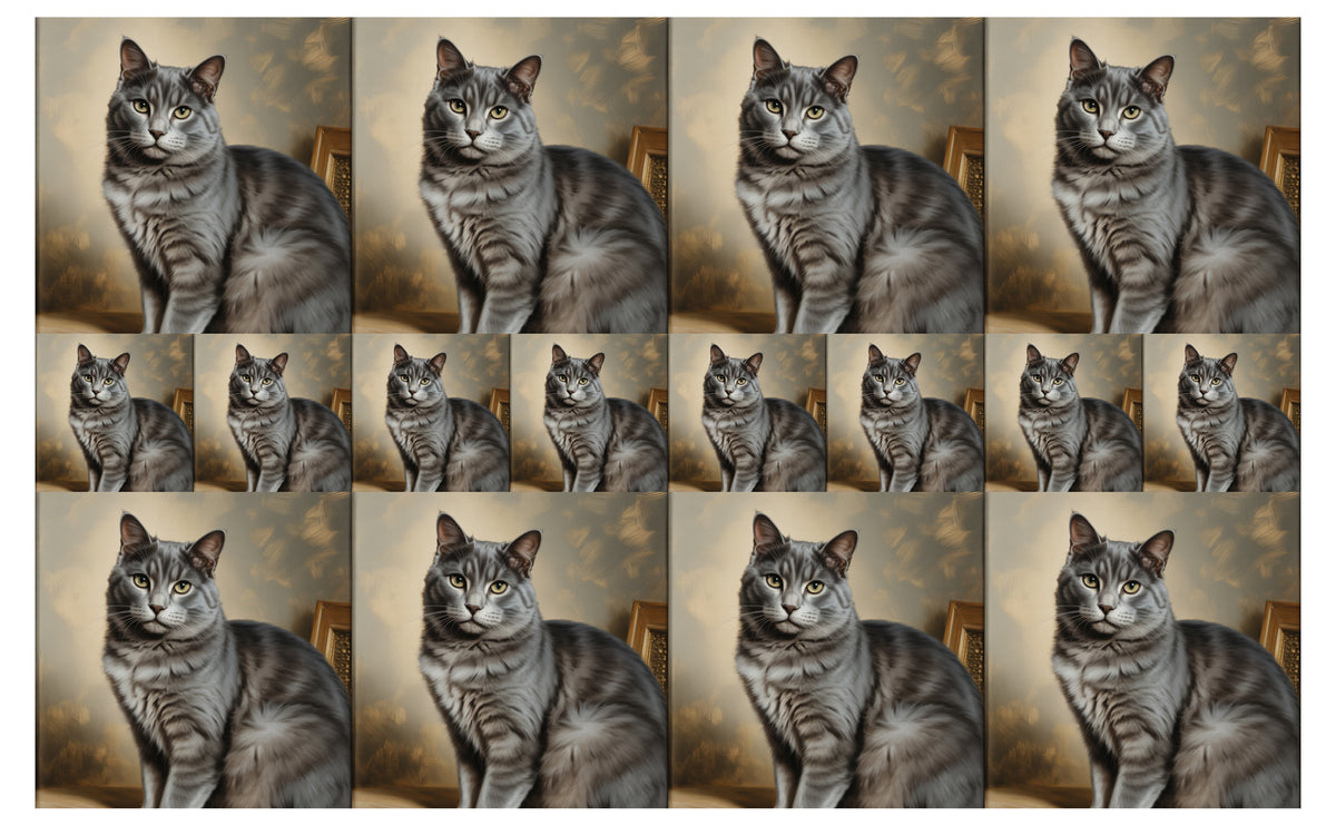 DecoCraft - Scenic Tiles Series - Oil Painting Pets - Smokey
