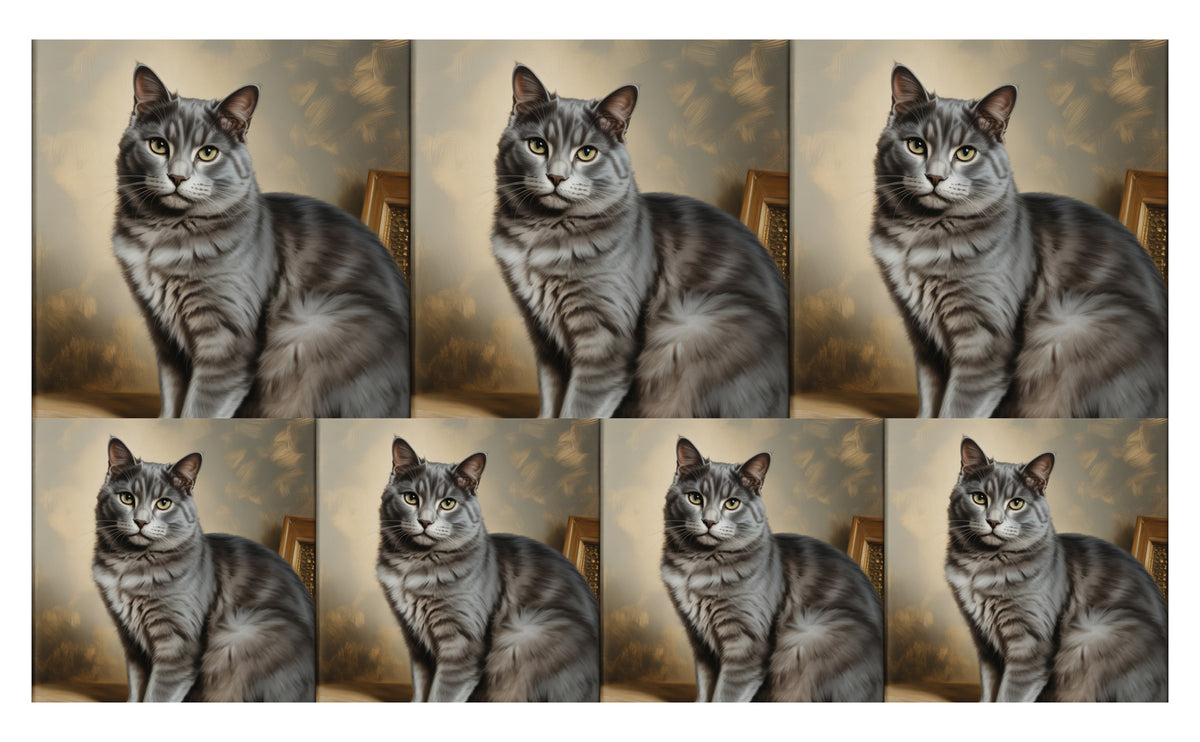 DecoCraft - Scenic Tiles Series - Oil Painting Pets - Smokey