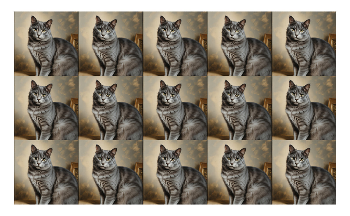 DecoCraft - Scenic Tiles Series - Oil Painting Pets - Smokey