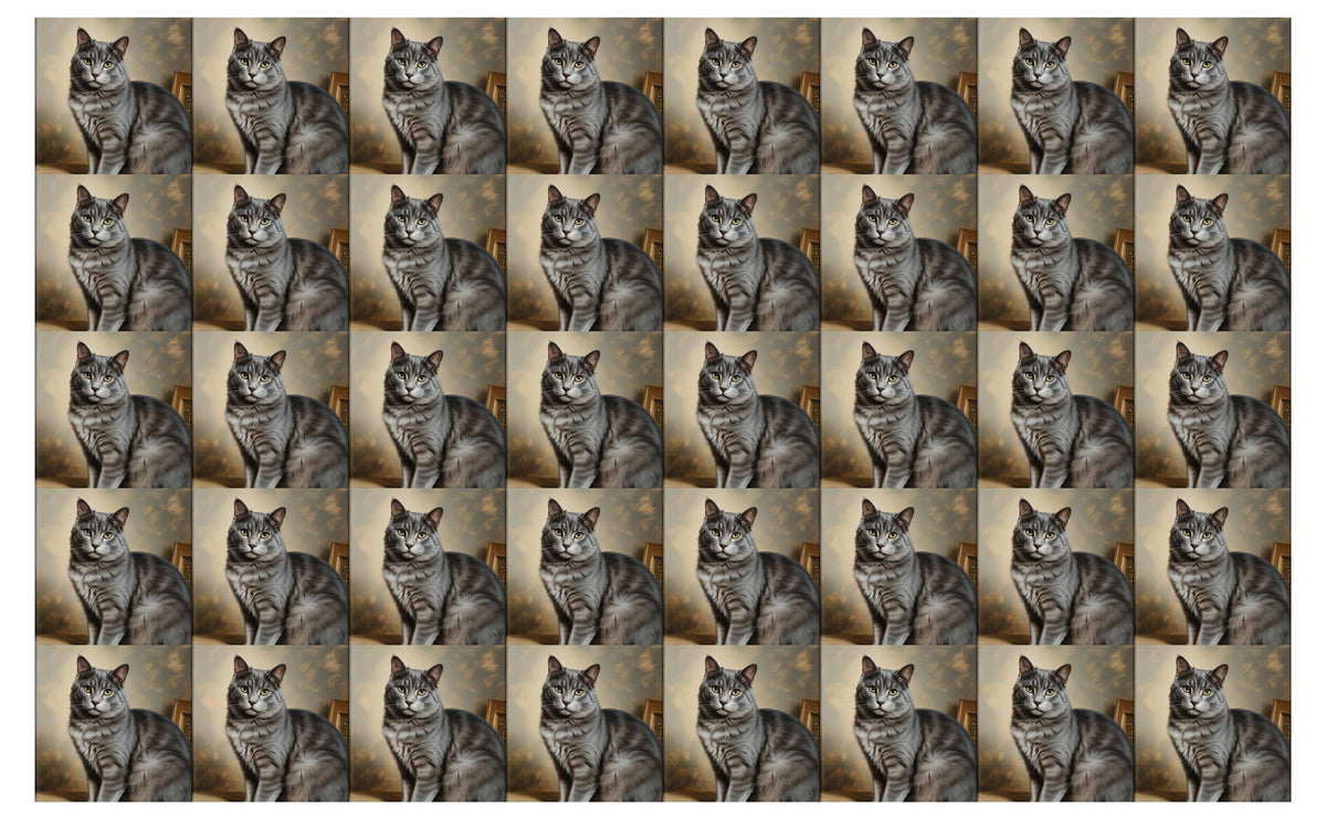 DecoCraft - Scenic Tiles Series - Oil Painting Pets - Smokey