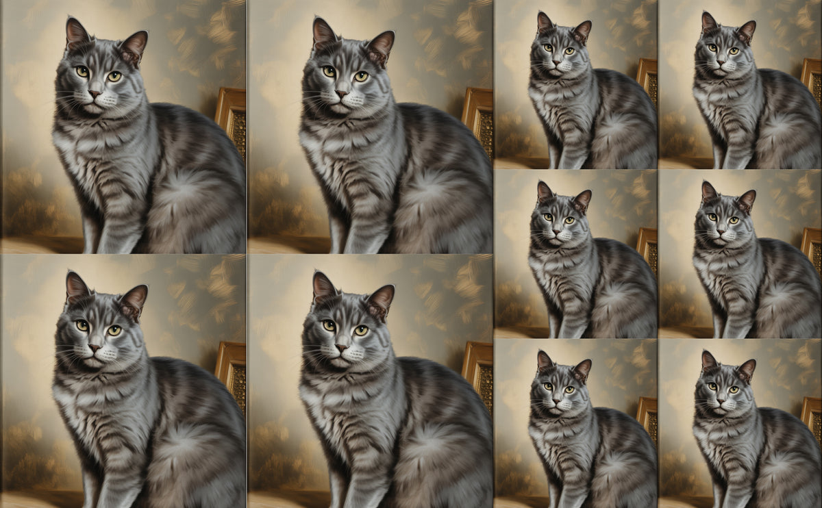 DecoCraft - Scenic Tiles Series - Oil Painting Pets - Smokey