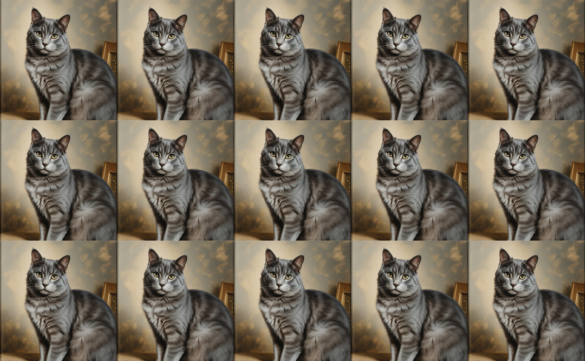 DecoCraft - Scenic Tiles Series - Oil Painting Pets - Smokey