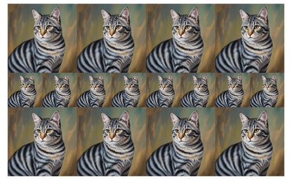 DecoCraft - Scenic Tiles Series - Oil Painting Pets - Tabby - Gray