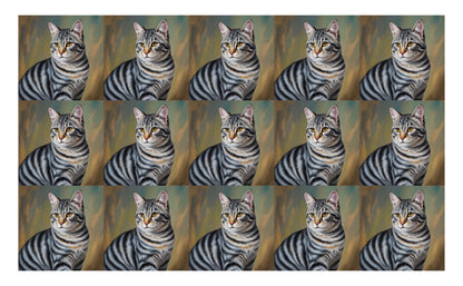 DecoCraft - Scenic Tiles Series - Oil Painting Pets - Tabby - Gray
