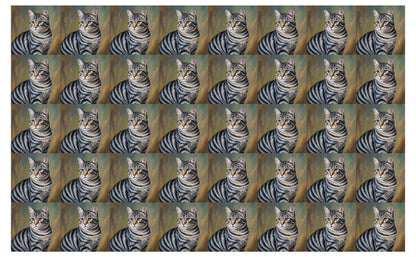 DecoCraft - Scenic Tiles Series - Oil Painting Pets - Tabby - Gray