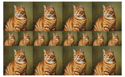 DecoCraft - Scenic Tiles Series - Oil Painting Pets - Tabby - Orange