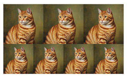 DecoCraft - Scenic Tiles Series - Oil Painting Pets - Tabby - Orange