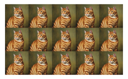 DecoCraft - Scenic Tiles Series - Oil Painting Pets - Tabby - Orange
