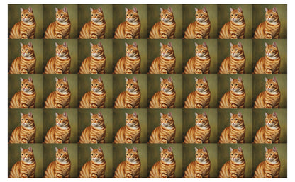 DecoCraft - Scenic Tiles Series - Oil Painting Pets - Tabby - Orange