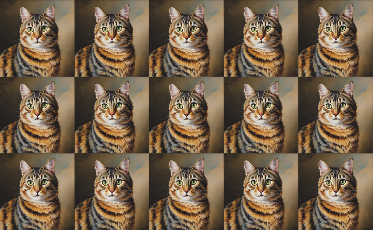 DecoCraft - Scenic Tiles Series - Oil Painting Pets - Torbie