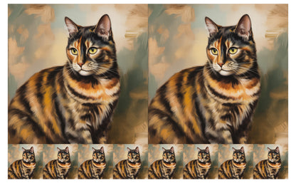 DecoCraft - Scenic Tiles Series - Oil Painting Pets - Tortoiseshell