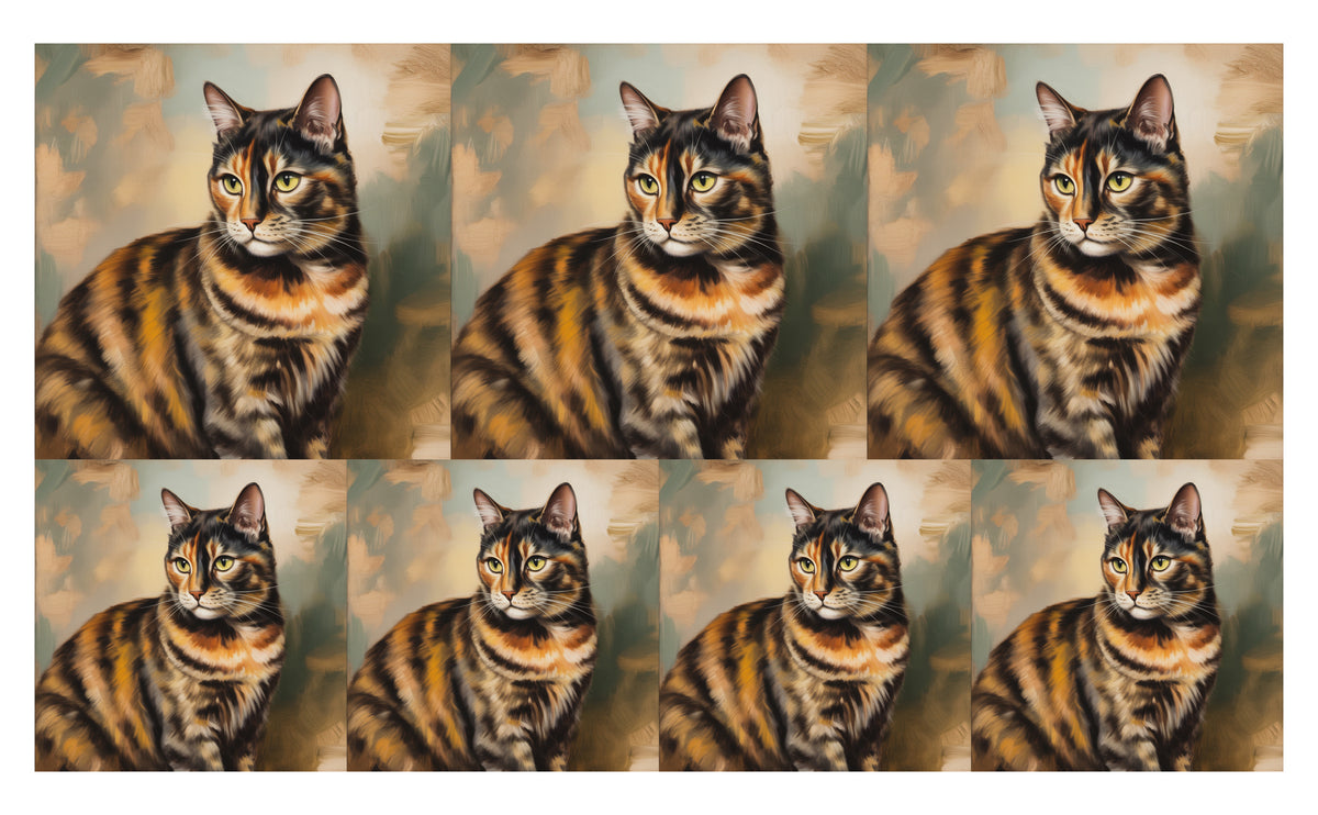 DecoCraft - Scenic Tiles Series - Oil Painting Pets - Tortoiseshell