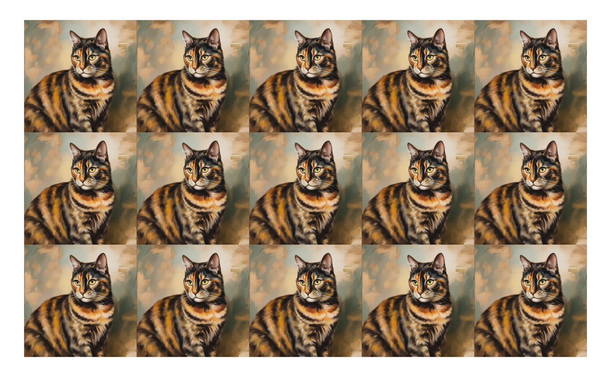 DecoCraft - Scenic Tiles Series - Oil Painting Pets - Tortoiseshell