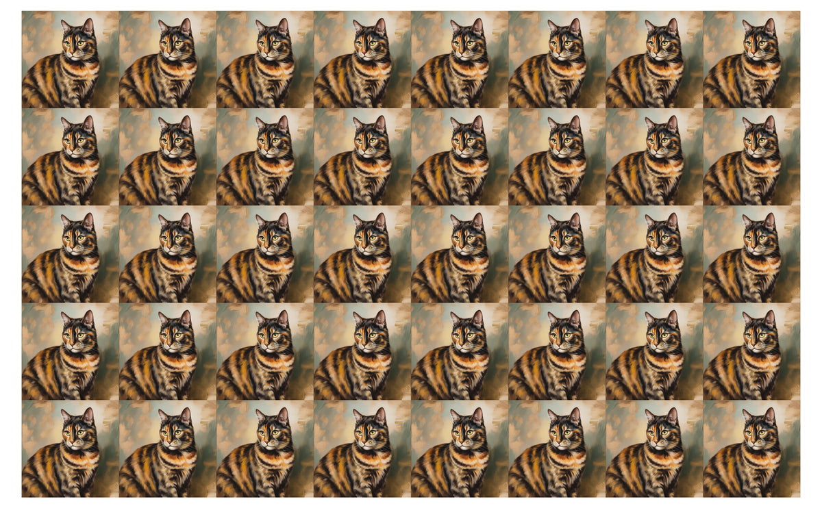 DecoCraft - Scenic Tiles Series - Oil Painting Pets - Tortoiseshell