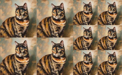 DecoCraft - Scenic Tiles Series - Oil Painting Pets - Tortoiseshell