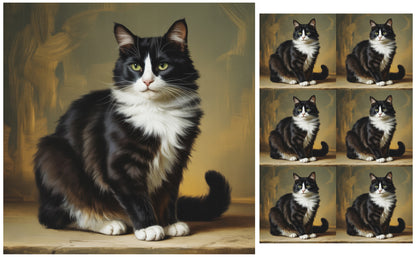 DecoCraft - Scenic Tiles Series - Oil Painting Pets - Tuxedo