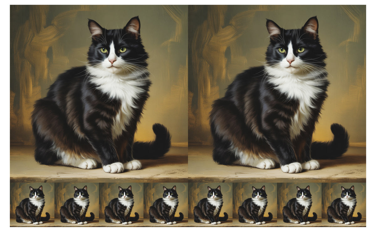 DecoCraft - Scenic Tiles Series - Oil Painting Pets - Tuxedo