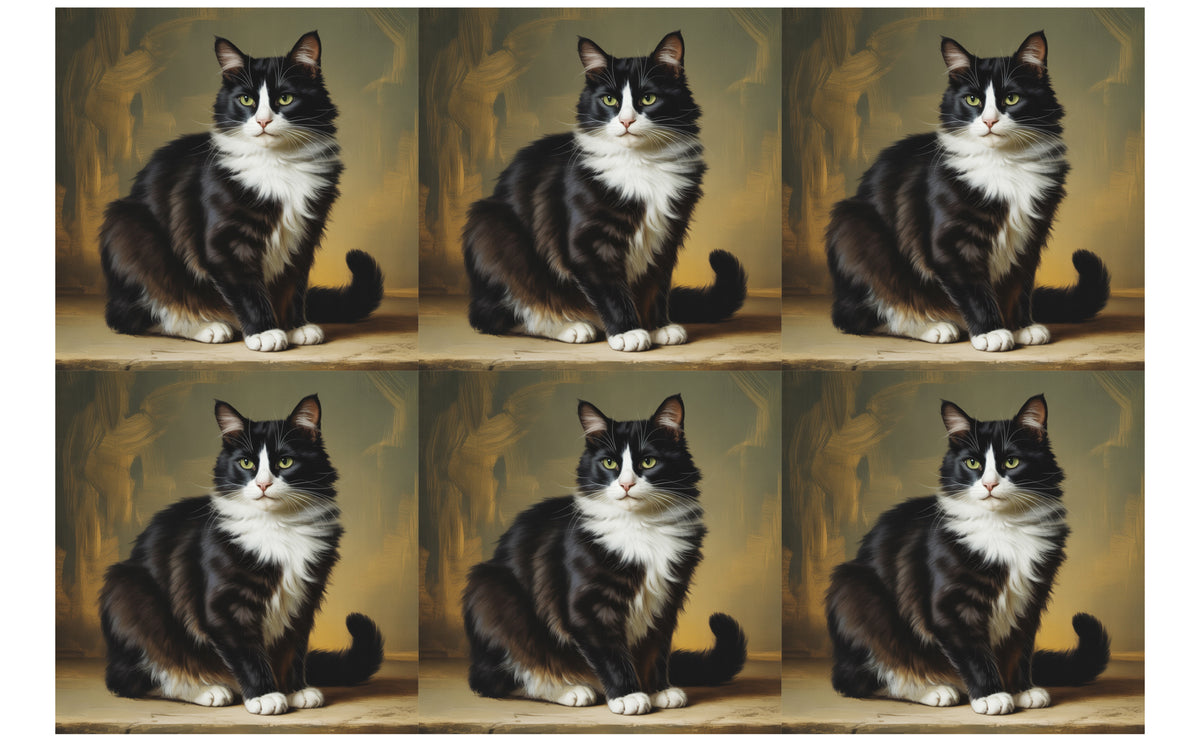 DecoCraft - Scenic Tiles Series - Oil Painting Pets - Tuxedo