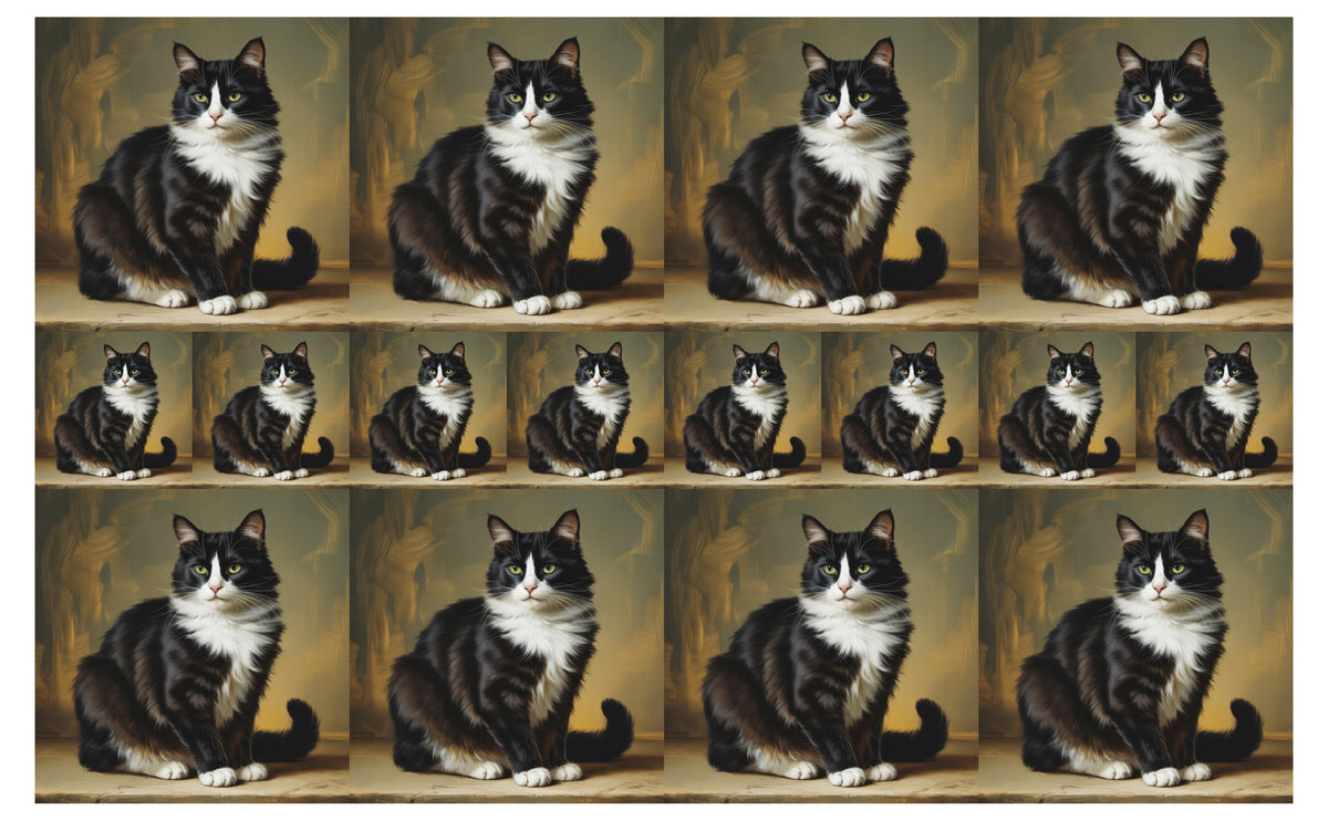 DecoCraft - Scenic Tiles Series - Oil Painting Pets - Tuxedo