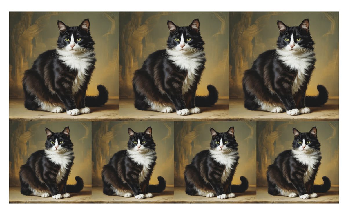 DecoCraft - Scenic Tiles Series - Oil Painting Pets - Tuxedo