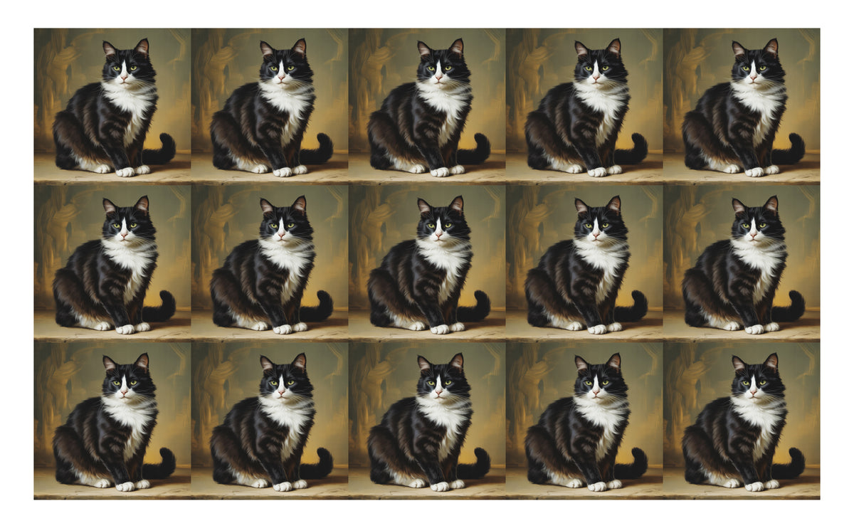 DecoCraft - Scenic Tiles Series - Oil Painting Pets - Tuxedo