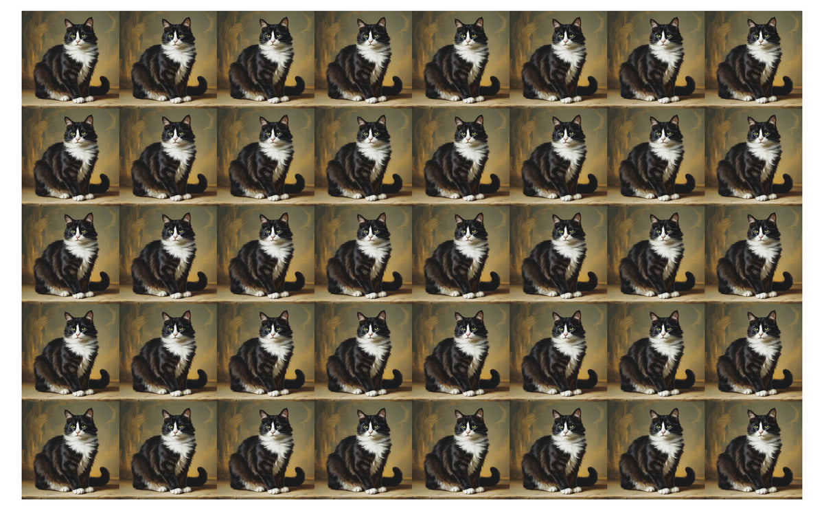 DecoCraft - Scenic Tiles Series - Oil Painting Pets - Tuxedo