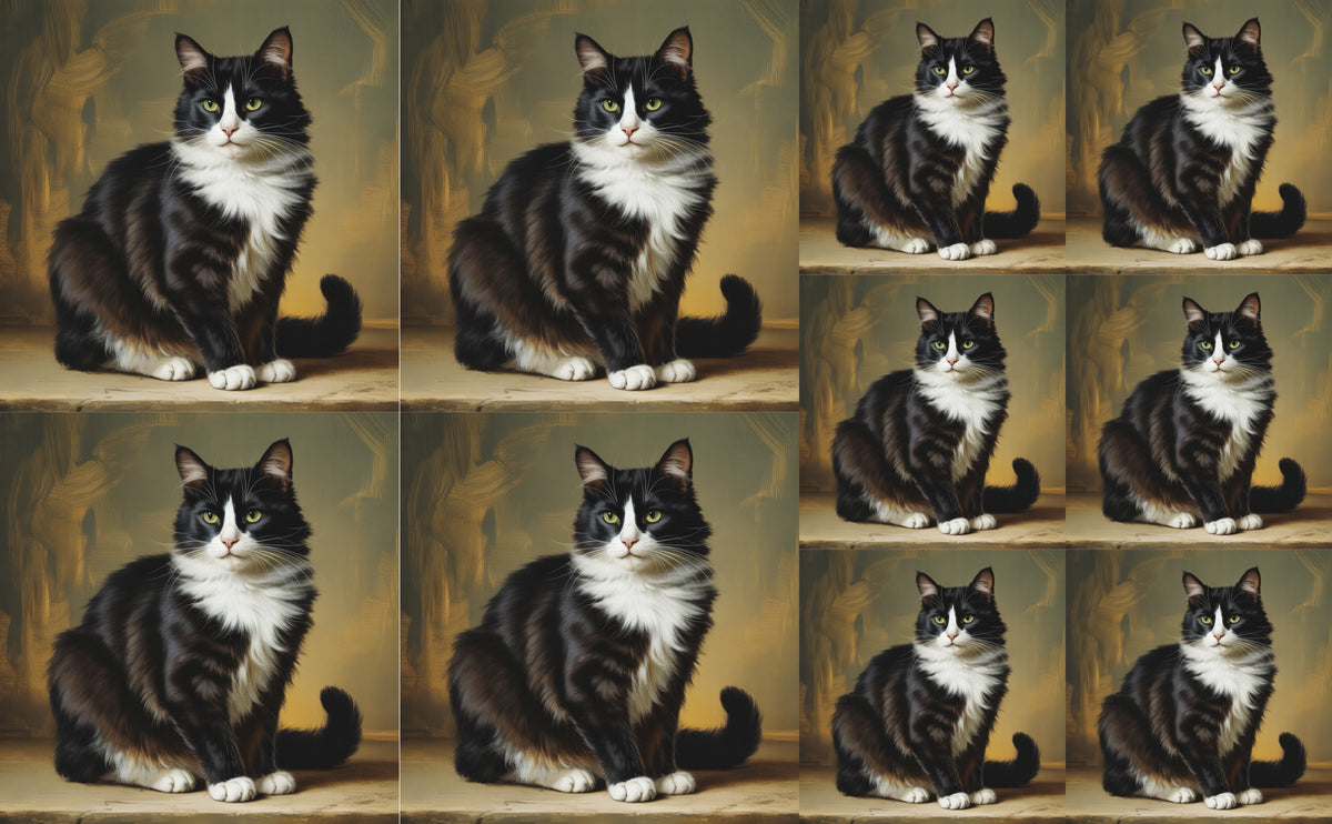 DecoCraft - Scenic Tiles Series - Oil Painting Pets - Tuxedo