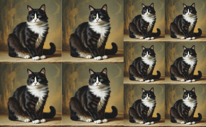 DecoCraft - Scenic Tiles Series - Oil Painting Pets - Tuxedo
