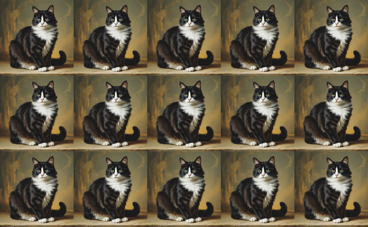 DecoCraft - Scenic Tiles Series - Oil Painting Pets - Tuxedo