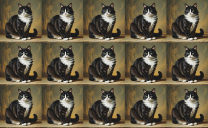 DecoCraft - Scenic Tiles Series - Oil Painting Pets - Tuxedo