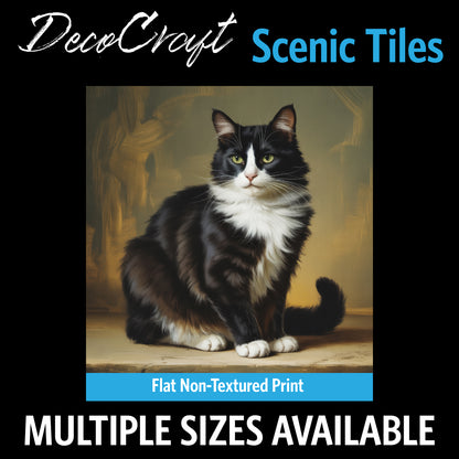 DecoCraft - Scenic Tiles Series - Oil Painting Pets - Tuxedo