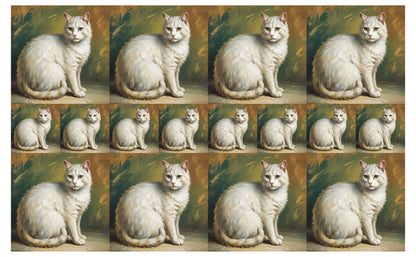 DecoCraft - Scenic Tiles Series - Oil Painting Pets - Tabby - White