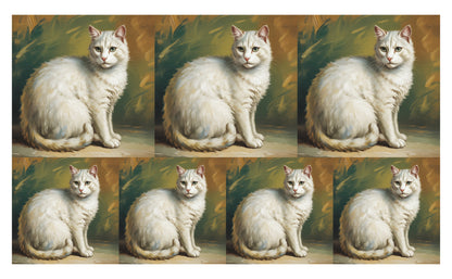 DecoCraft - Scenic Tiles Series - Oil Painting Pets - Tabby - White