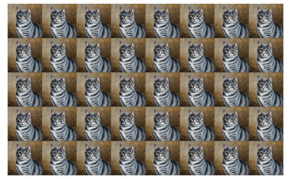 DecoCraft - Scenic Tiles Series - Oil Painting Pets - Tabby - Gray II