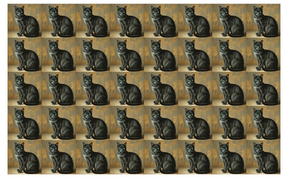 DecoCraft - Scenic Tiles Series - Oil Painting Pets - Tabby - Black