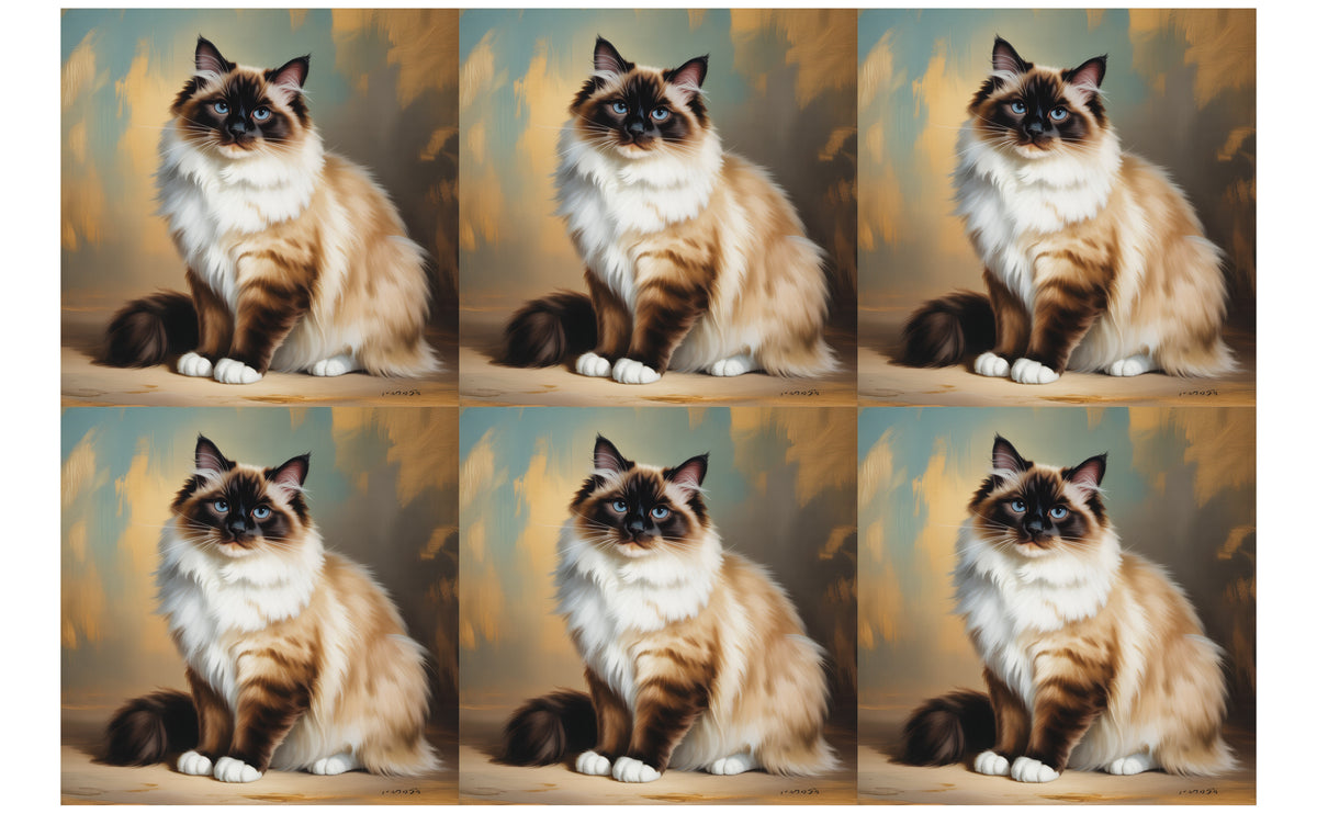 DecoCraft - Scenic Tiles Series - Oil Painting Pets - Birman