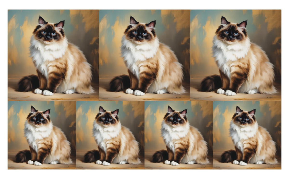 DecoCraft - Scenic Tiles Series - Oil Painting Pets - Birman